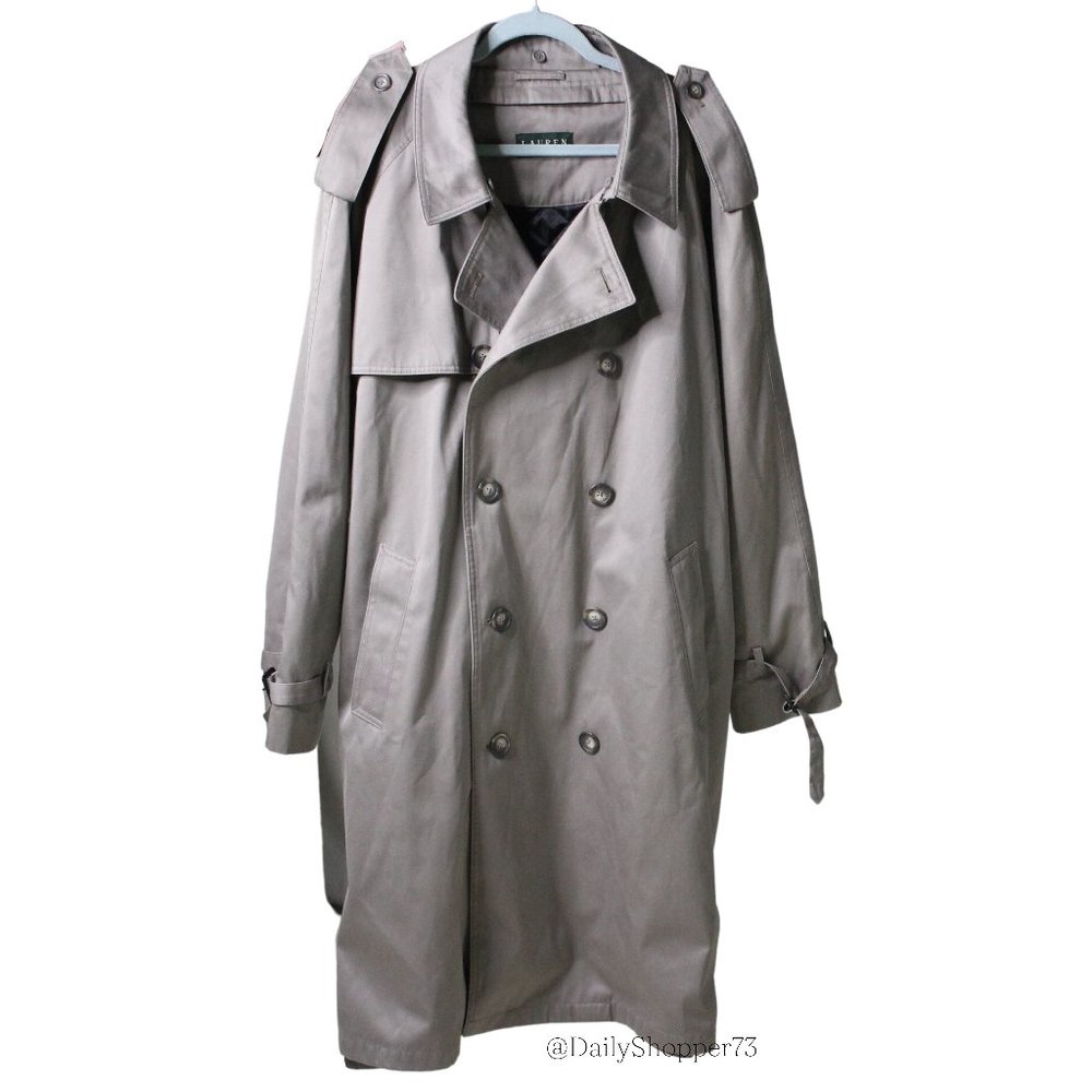 Lauren Ralph Lauren Men's Tan All Weather Rain Trench Coat w/ Quilted Liner - Picture 1 of 10